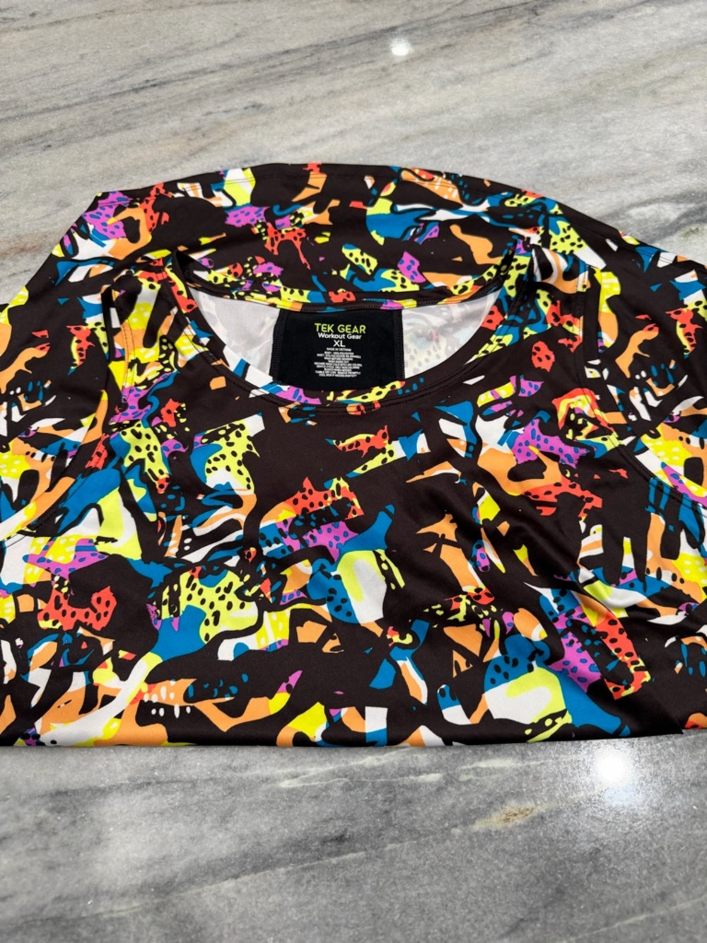 Tek Gear Multicolor Abstract Active Top